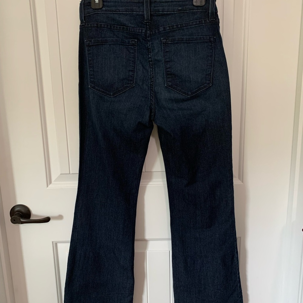 NYDJ Navy Boot Cut Denim Blue Jeans embellished crystals 6P petite